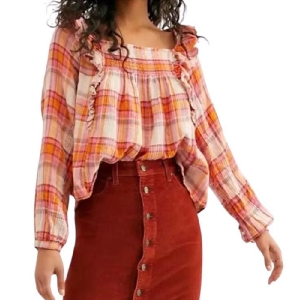 NWT Women’s Free People Sienna Plaid Pullover